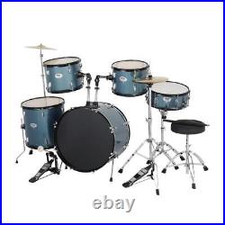22 Inch Full Size Adult Drum Set 5-Piece Kit with Stool & Sticks Complet