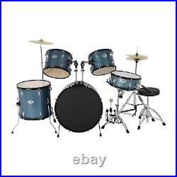 5-Piece Complete Full Size Pro Adult Drum Set Kit with Cymbals Stool Drum Pedal