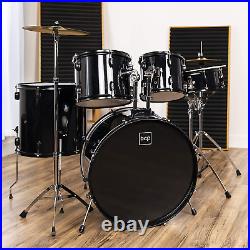 5-Piece Full Size Complete Adult Drum Set WithCymbal Stands, Stool, Drum Pedal, St