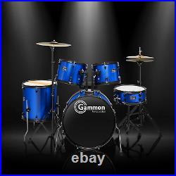 Full Size Complete Adult 5-Piece Drum Set with Cymbals, Stands, Stool, and Stick
